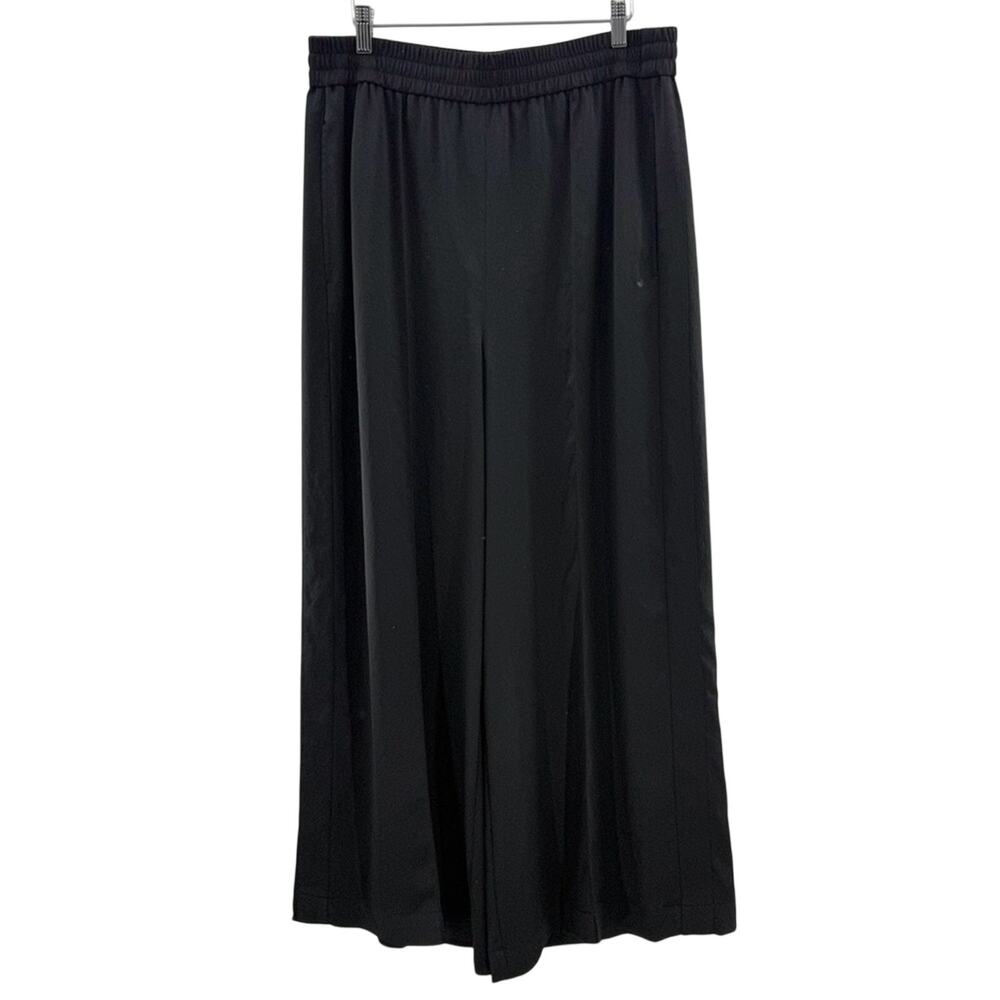Alexander Wang Designer Wide Leg High Waisted Pull On Pants Old Money Blk Size L - Picture 2 of 10